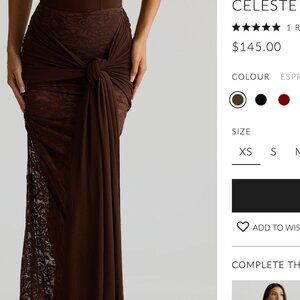 MELANI THE LABEL CELESTE MAXI SKIRT ESPRESSO BROWN - MEDIUM